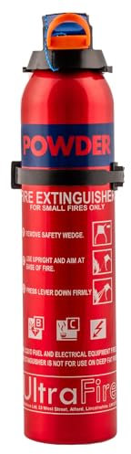 UltraFire UFXALPHA 600g Powder Fire Extinguisher for Cars, Caravans, Boats & Travel | 5 Year Warranty and Fully Kitemarked | Ready to Use Multi-Purpose Dry Powder Aerosol Fire Extinguisher