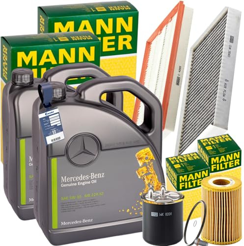 Mann Inspektionspaket+10L 5W-30 Öl | C4265 (LX2037)+CUK3540+HU821X+WK820/1+V30-2001+MN Kompatibel mit Viano (W639),Vito / Mixto Kasten (W639),Vito Bus (W639)