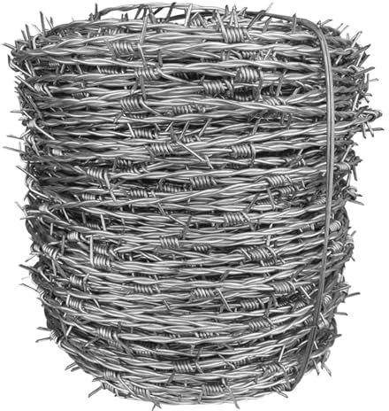 CINVSERW Rollo De Alambre De Púas, Distancia De Puñalada, Alambre Espino Galvanizado Alambre De Espino Resistencia Altas Temperaturas Resistente Corrosión para Jardín O Manualidades (2.3mm)