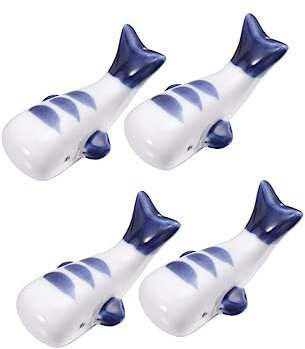 IMIKEYA 6pcs Ceramic Whale Shape Chopsticks Rest Rack Holder Tableware Supplies Home Dining Decor for Japanese Cuisine