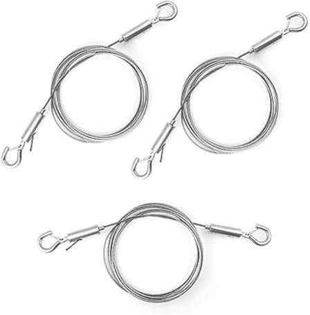 Widybord 3 Verstellbare Lanyards Aus Edelstahl, Wäscheleine mit, Hängeleine für Bilderrahmen-Pflanzgefäß (Doppelhaken), Langlebig, Einfache Installation