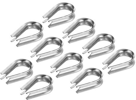 PATIKIL 8mm 5/16 Inch Wire Rope Thimble, 10Pack Cable Thimbles 304 Stainless Steel Rigging for Boat Rigging