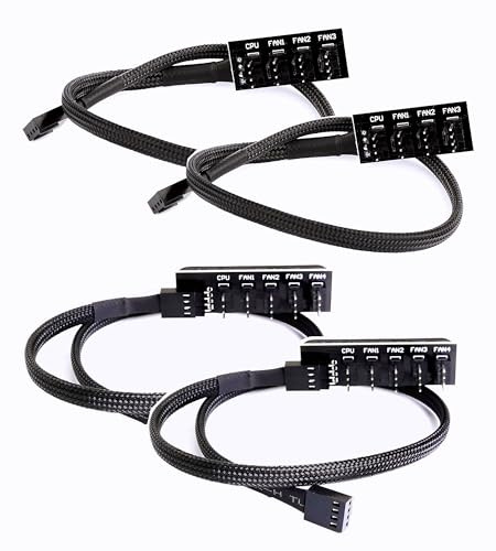HUAZIZ 4-Pin/5-Pin PWM-Lüfternabe,4/5-Port Lüfternabe,4-Pin-Stecker für PC-Lüfter Hub,4 PIN PWM Lüfter Splitter Kabel,Geeignet für Computer PC Lüfterkabel (4 Stücke)