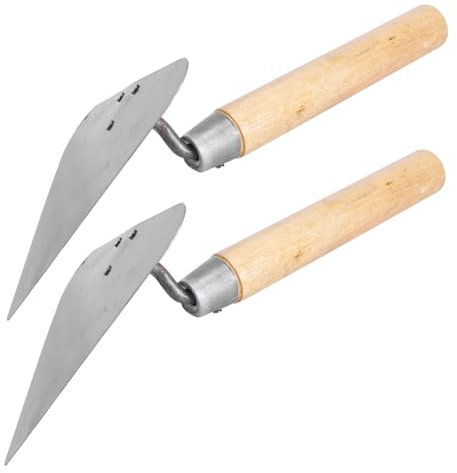 KITANDOVE Maurerkelle Aus Edelstahl Kreative Maurerkelle Gipskelle Silberfarben Komfortabler Holzgriff Für Maurerarbeiten 2 Stück