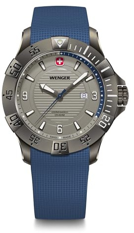 WENGER Herren Armbanduhr Seaforce, Ø 43 mm, Swiss Made, Analog Quarz, Wasserdicht bis 200 m