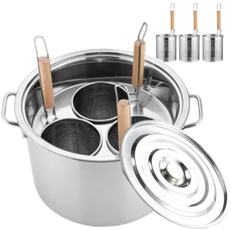 Cuocipasta Professionale, Pentola con Cestello per Cottura A Vapore E Pentola per La Pasta, Cuocispaghetti A 3 Fori, Pentola per La Pasta in Acciaio Inossidabile con Inserto Colino, per Cucinare