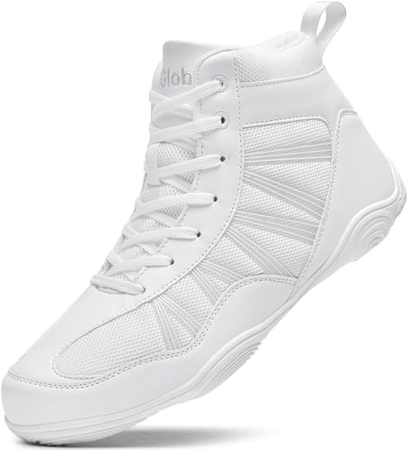 situkeke BoxenSchuhe Herren High Top Ringerschuhe rutschfeste Kampfsportschuhe Atmungsaktiv Professionelle Training Boxen Stiefel Unisex Weiß 43 EU