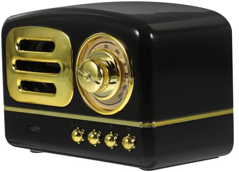 SHINEOFI Altavoz Retro Portátil para Exteriores Audio De Música Retro Altavoz Versátil Mini Negro para Escritorio y Decoración Vintage