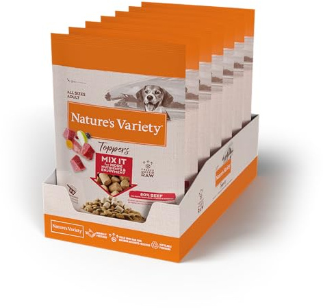 Nature's Variety Freeze Dried frystorkade oxtoppers för hundar – låda med 7 x 40 g