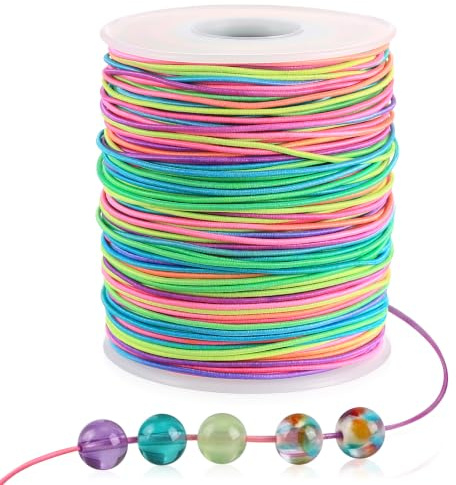 AIOUHMYM 1mm x 100m elastische Schnur für DIY Schmuckbasteln | Geeignet zur Herstellung von Armbändern und Perlenschmuck für handwerkliche Arbeiten