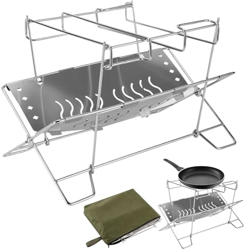 Bonfire Stand Robuste Feuergrube-Plattform, zusammenklappbarer Hitzeschild für den Außenbereich, für Camping, Terrasse, Hof oder , Stahlrahmen
