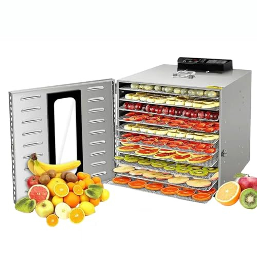 Pet Food Dehydrator Machine,16 Trays Fruit Dryer Meat Drying Box,30-90℃ Temp Control & 24 Hours Timer,Dehydrater Biltong Maker,for Jerky Meat Vegetable Herb Pet Treat