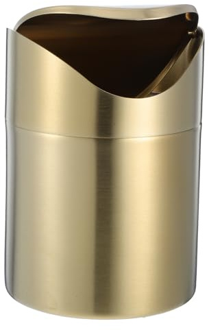 LIGHTAOTAO poubelle en inox inoxydable Comptoir pour poubelle de table acier simple mini de bureau petite de bureau jolie mini petite peut trash Doré