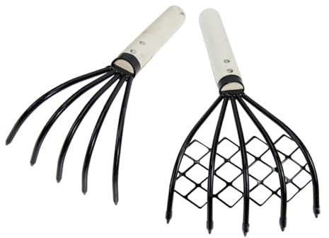 VICASKY 2pièces Lot de Râteaux à Fruits De Mer avec Manche Outil De Creusement pour Palourdes Et Plage