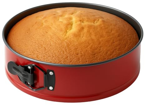 CHEFZOCO Molde repostería Redondo, Molde para Bizcochos, Molde para Horno, Molde Tarta, Molde Pasteles, Soporta hasta 250ºC, Triple capa Antiadherente, Liberación rápida Clip-Clap, Diámetro 26 cm