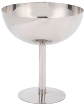 Fdit Coppa di Gelato a Piede in Acciaio Inossidabile, Tazza da Porto per Finitura a Specchio da 6x11 Cm per Cocktail