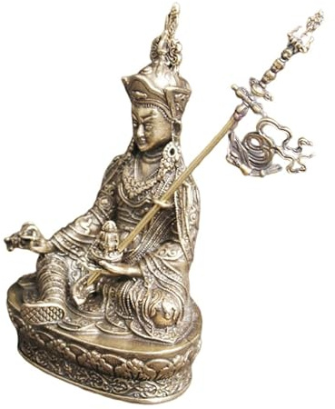 Baluue Vintager Messing Blüten Buddha Desktop Dekoration Vintage Skulptur für Wohnzimmer und Büro