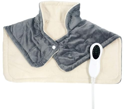 Cojín térmico con peso completo, cuello y hombros, 10 niveles, apagado automático