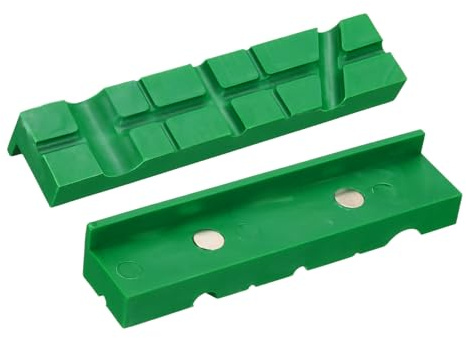 sourcing map 1 Set Vise Jaw Pads 6 Rubber Magnetic Vise Soft Jaws Standard Anti-Scratches Vice Covers Tools for DIY Making Woodworking Clamping Plumbing, Green