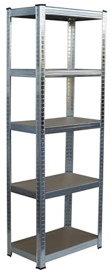 Relaxdays Scaffale Heavy Duty, 5 Ripiani, 180x50x30 cm, capacità 875 kg, Acciaio, Argento