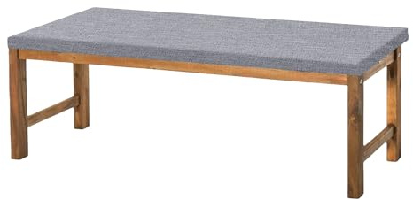 GOUBO Benutzerdefinierte Bankkissen 37 x 80 cm Unterseite Antirutsch Auflage Ersatzpolster Waschbar Abnehmbar für Banke Kissen Kissenauflage for Küchenbank Gardenbank Essbank, Hellgrau