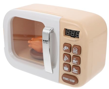 LRXIYODE Mini Four à Micro-Ondes pour Garçon et Filles, Plastique Solide, Sons et Lumières, Petit Décor de Maison de Jeu pour Rôle-Play, Présent Amusant Garçon Fille, Éducatif Simulant