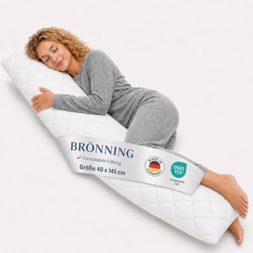 Brönning Seitenschläferkissen 40x145 cm - Made in Germany - Stillkissen | Schwangerschaftskissen & Stillkissen Seitenschläferkissen | Pregnancy Pillow | Schlafkissen | Body Pillow Seitenschläfer