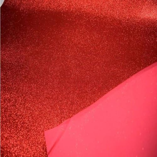 StoffBook Rot Glitzer-Moosgummi Moosgummi Bastelschaumstoff für Basteln | Elastisch und leicht, Stoff für Basteln und Modellbau, Moosgummi 2mm und Schaumstoff zum Basteln, Meterware ab 50cm