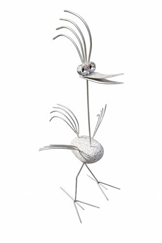 Edelstahl Vogel/Garten Skulptur 1m Granitvogel V2A