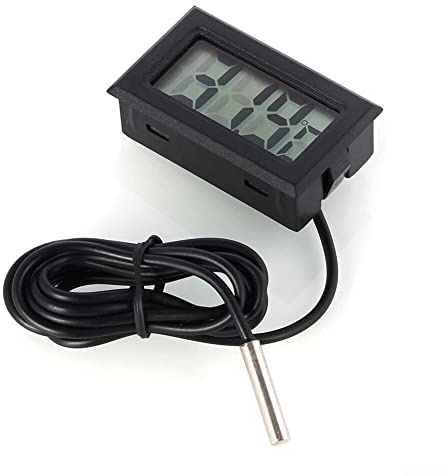 HpLive Mini LCD Digital Thermometer Temperatur Tester mit Externem Sensor für Kühlschrank, Gefrierschrank, Kühlschrank, Aquarium, Thermometer mit Sonde (5m Kabel)