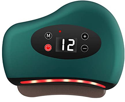 Ruiqas EMS Gua Sha Elettrico Massaggiatore per il Viso, Raschietto per Tonificare Collo e Corpo Completo