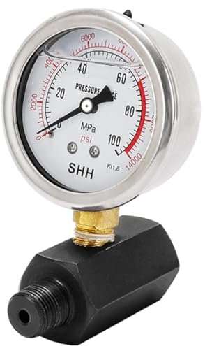 HYQNG Manual Hydraulic Pump With Hose, 10000Psi Hand Lifting Pump With Hose & ZG3/8 Thread, Max 700kg/㎝² High Pressure Pump, Suitable For Using With Varieties Of Hydraulic Tools Gauge