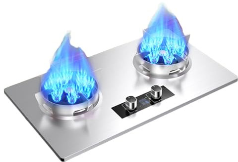 Cuisinière Au Propane, Cuisinière Au Propane Portable À Double Brûleur, Table De Cuisson À Gaz En Acier Inoxydable Maximum 17060BTU Adaptée À Au Camping-car Et Aux Appartements (Color : NG, Size : S