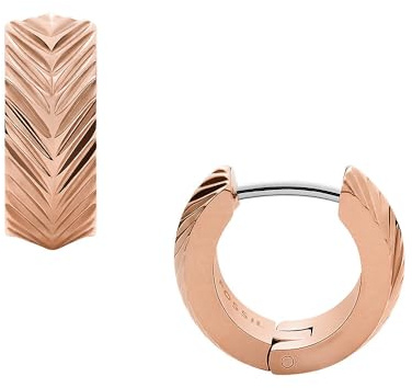 Fossil Damen Ohrringe Huggie Hoop Edelstahl Gold Ton