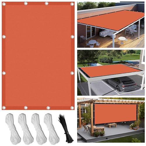 Sonnensegel Nach Maß Mit ösen 2.5X3.4M Segeltuch Mit ösen iM Viele Größe und Farben, Schattierungsnetz inkl Befestigungsseile, UV-Schutz, Wetterfest für Garten Terrasse Balkon