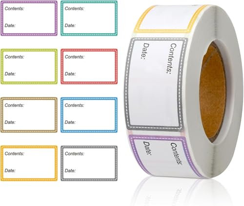 ZMDMAH 500 Etiquetas para Congelación con Fecha de Comida 25 x 40 mm, Adhesivas para Frascos de Alimentos, Mermeladas Hechas a Mano