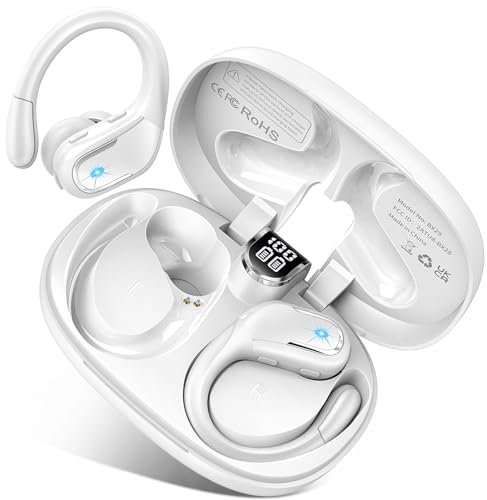 Rulefiss Écouteurs Bluetooth avec 4ENC Mic Stéréo, casque sans fil, écouteurs Bluetooth double écran