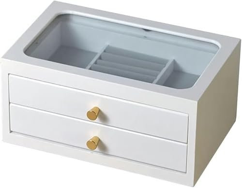 Smyckeskrin Organizer Smyckeskrin Retro Trälåda Smyckeskrin Dubbel/Trippel Förvaringslåda Ring Örhänge Halsband Armband Förvaringslåda Inbyggd Flockning~/,B-Uk 2