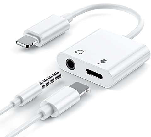 Vinmooog Adattatore cuffie per iphone【 Certificato MFi 】 2in1 HiFi Adattatore Jack Cuffie AUX cavo adattatore di ricarica compatibile con iPhone 14/13/12/11/XS/XR/8/7