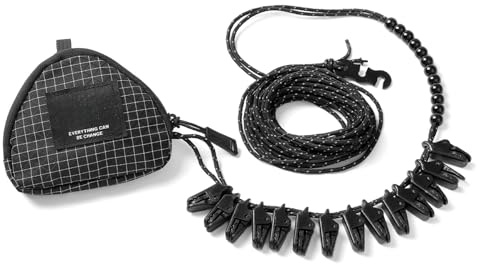 Cuerda de Tender para Viajes | Cuerda de Secado Reflectante con Pinzas - Tendedero de Interior para Viaje y Lavandería - para Camping Senderismo Mochilero Viaje Exterior Interior Hogar Apartamento