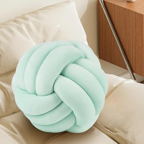 KUCCO Knot Plush Throw Pillow,Round Ball Cushion Pillows,Kids Room Decoration Plush Toys Photography Props (Teal,20cm)