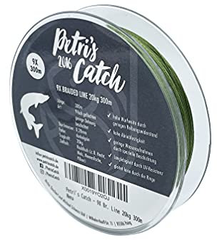 PetrisCatch 9-Fach geflochtene Angelschnur für Hecht, 300m, 20kg, 0,28mm, 9X Braided