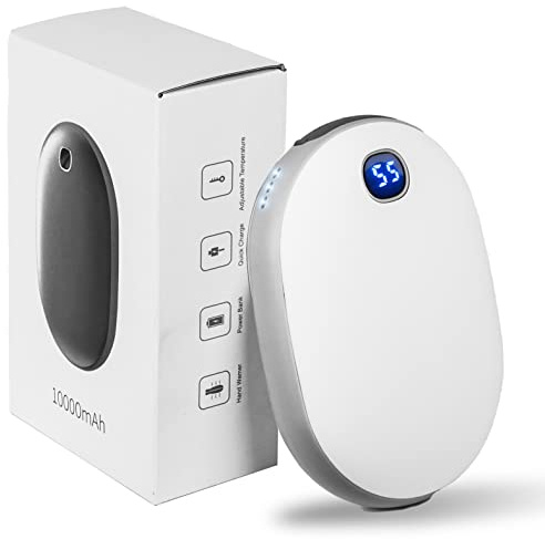 OHLGT Calentador de Manos Recargable 10000mAh - Portátil Con Batería USB, Dura 15 Horas - Para Raynauds, Artritis, Deportes de Invierno al Aire Libre