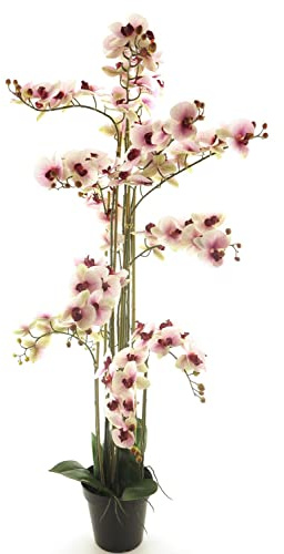 artplants.de Orchidea Phalaenopsis Artificiale CHENXU, Rosa-Crema, 140 cm - Orchidea Decorativa in Vaso