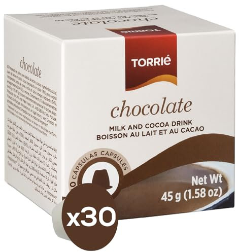 Torrié Hot Chocolate Compatible with Nespresso® | Perfect for Iced Café Mocha, Chocolate Macchiato, Mocha Latte (30 pods)