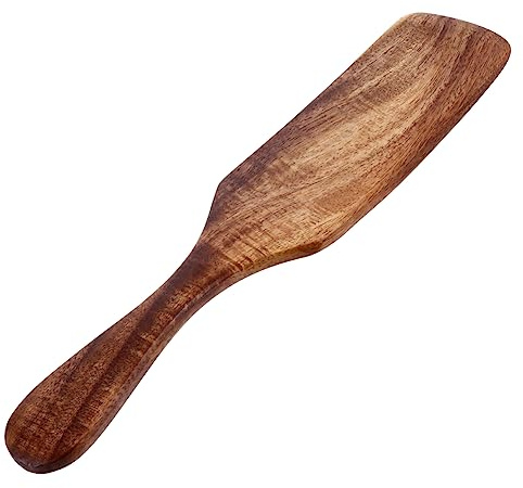 IMIKEYA Spatule En Bois Cuillère À Palette En Bois De 9 Pouces Pour La Cuisson Mélange Brassage Ustensiles De Cuisine Robustes Palette À Remuer Plate À Long Manche