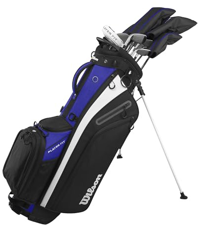 Wilson PlayerFit - Set completo da golf con borsa per il trasporto, per mancini, da uomo, regolare, in acciaio