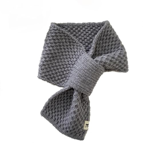 YGSIKY Damenschals mit Pelzkragen für den Winter, Kleiner Strickschal für Damen, Warmer Häkelschal für den Herbst und Winter, Musselinschal, modischer Damen-Winterschal (Grey)