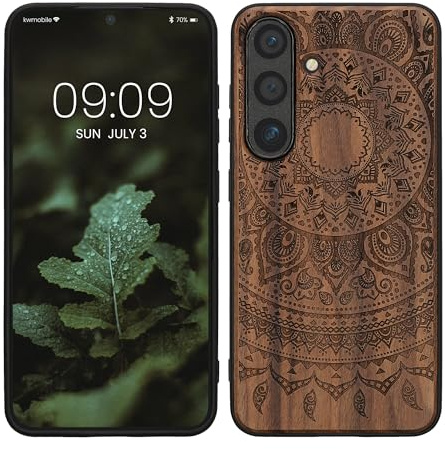 kwmobile Housse Compatible avec Samsung Galaxy S25 Coque - Étui de Protection Rigide Antichoc avec Cadre en TPU - Brun foncé