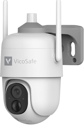 VicoHome Security Camera Wireless – 2K Battery-Powered WiFi Camera, PTZ 360° Surveillance, Night Vision, AI Motion Detection, Two-Way Talk, Waterproof, Cloud & SD Storage